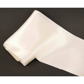 Stuha Luxusní saténová stuha - oboustranně lesklá - smetanová - šíře 11,5 cm