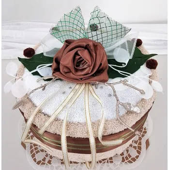 Bytová dekorace Veratex Textilní dort růžička jednopatrový