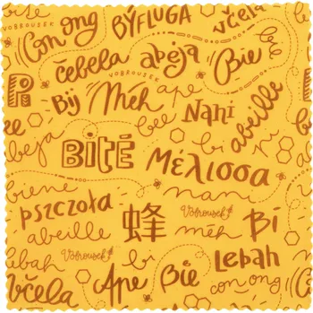 VOBROUSÁTKO - voskovaný ubrousek 20x20 cm Barevné provedení: Nápisy včela