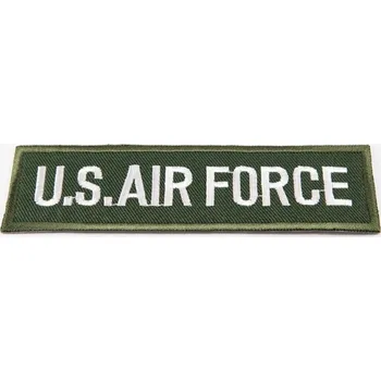 Nášivka Nažehlovací záplata - U.S. AIR FORCE - rozměr 12 cm x 3 cm - khaki