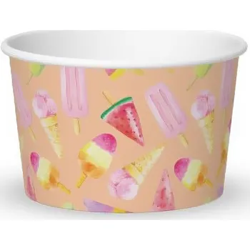 Jednorázové nádobí Kelímek papírový na zmrzlinu 250ml, dekor zmrzliny 54 ks/bal