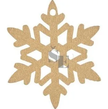 Dřevěné dekorace vločka závěs dřevěný zlatý 12ks/4,5cm XC20181274, MFP Paper
