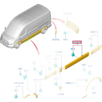 Oprava karosérie Střední pravostranný kryt Transit