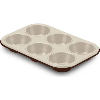 Forma na pečení Forma MUFFINY 6ks, CHOCO, 27x18,5, nepřilnavý plech