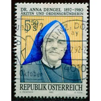Poštovní známka (1992) MiNr. 2067 - O - Rakousko - Anna Dengel (1892-1980), lékařka a zakladatelka řádu