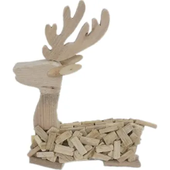 Vánoční dekorace Jelen dřevo 51cm natural (544312)