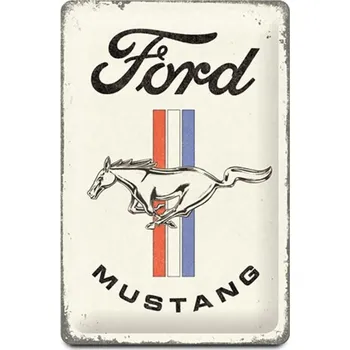 Plechová cedule Plechová cedule Mustang Horse & Stripes