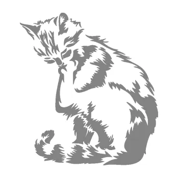 Samolepící dekorace SAMOLEPKA Kočka 032 levá (17 - šedá) NA AUTO, NÁLEPKA, FÓLIE, POLEP, TUNING, VLASTNÍ TEXT, TISK, AUTOSAMOLEPKY.cz, POLEPY, OBRÁZEK, LOGO, SAMOLEPKY