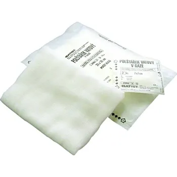 Batist B-COMP S, polštářek vatový v gáze 10 x 10 cm, 2 ks blistr