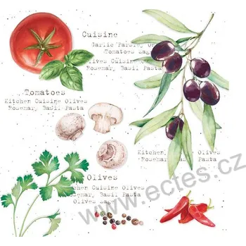 Papírový ubrousek Easy Life HOME & KITCHEN papírový dekorační ubrousek na découpage zelenina a bylinky