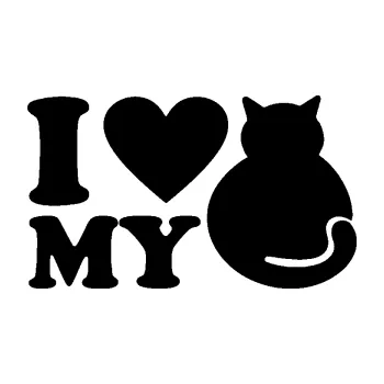 Samolepící dekorace SAMOLEPKA Kočka 033 I love my cat (01 - černá) NA AUTO, NÁLEPKA, FÓLIE, POLEP, TUNING, VLASTNÍ TEXT, TISK, AUTOSAMOLEPKY.cz, POLEPY, OBRÁZEK, LOGO, SAMOLEPKY