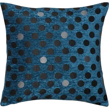 Polštář SCANquilt povlak SOFA puntíky tyrkysovočerná 45 x 45 cm