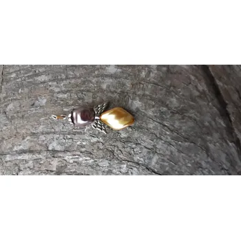 Vánoční dekorace andílek z perliček žluto fialový