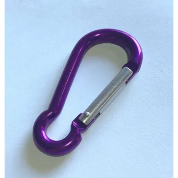 Karabina hliníková, 50 x 5 mm, nosnost 10 kg - fialová