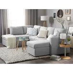 pohovka Rohová , světle šedá , s moderním polštářem Beliani