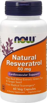 Přírodní produkt Now Foods Resveratrol 50 mg 60 cps.