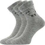 Ovečkana teplé ponožky Boma - balení 3 páry světle šedá melé 39-42 (26-28)
