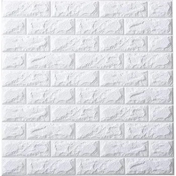 Stavebniny Samolepicí 3D panely bílá cihla 70 x 77 cm