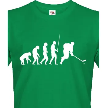 Pánské tričko Pánske tričko Evoluce hokej, Barva Zelená, Velikost 5XL, Canvas Pánské tričko s krátkým rukávem Bezvatriko.cz 0990 - 1x bile je