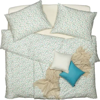 Povlečení SCANquilt povlečení KLASIK pomněnky smetanovomodrá 140 x 220/70 x 90 cm