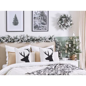 Dekorativní polštářek Dekorativní polštáře sada 2 ks bílá / černá 45 x 45 cm zvířecí motiv elegantní vzhled obývací pokoj salon ložnice moderní Beliani