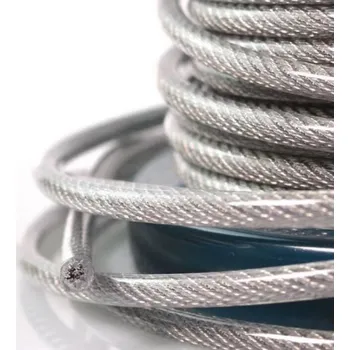 Horolezectví Lano 4 / 5 mm potažené čirým PVC, pozinkováno, (6x7 + FC), DIN 3055