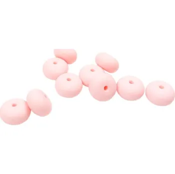 Příze Silikonový korálek oválný 12mm Baby růžový (Silikonový korálek oválný 12mm Baby růžový)