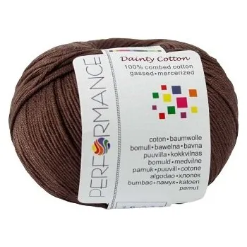 Příze Performance Bavlněná příze Dainty Cotton 229 - hnědá, 50 g, 155m