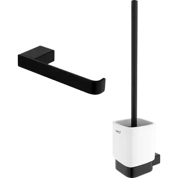 WC štětka WC sada nástěnná - WC štětka a držák toaletního papíru NIMCO KIBO černá Ki-set-94KN-90 Nimco