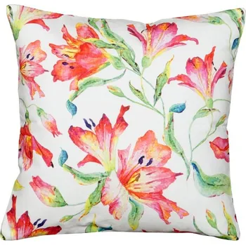 Polštář SCANquilt povlak FLORA lilie červenozelená 45 x 45 cm