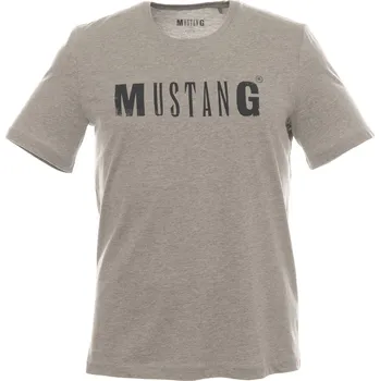 Mustang Logo Tričko Světle šedé L