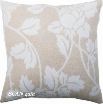 Polštář SCANquilt povlak COTTONA květy béžovobílá 45 x 45 cm