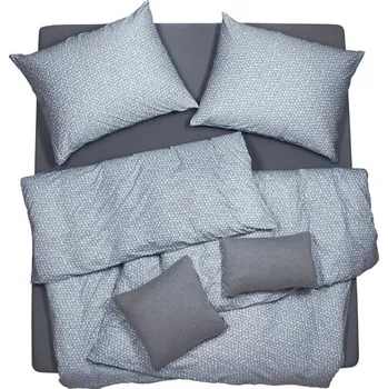 Bytový textil SCANquilt povlečení JERSEY mandala tyrkysovohnědá 140 x 200/70 x 90 cm