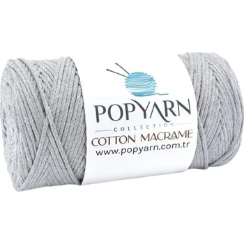 Příze POPYARN Příze Cotton Macrame B003 - šedá, 250g 190m