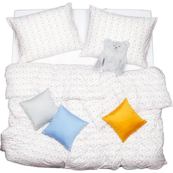 Povlečení SCANquilt povlečení JERSEY puntíky bílomodrá 140 x 220/70 x 90 cm