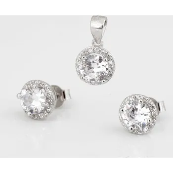 Souprava šperků Stříbrná souprava s čirými zirkony STRS0359F