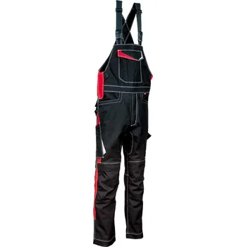 montérky Pracovní kalhoty s laclem COFRA REDONDA Barva: Černo/ Červená, Velikost: 48