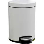 Odpadkový koš s pedálem SILENT SERENE, kovový, bílý, 5 l