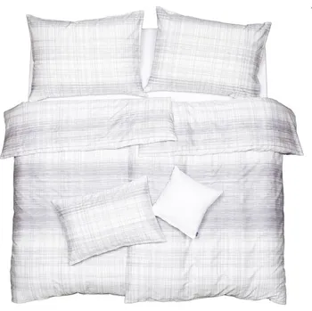 Bytový textil SCANquilt povlečení SATÉN DESIGN crossing bílošedá 140 x 200/70 x 90 cm