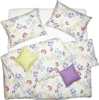 Povlečení SCANquilt povlečení KLASIK rostliny pastelová 140 x 200/70 x 90 cm