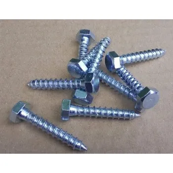 Spojovací materiál Vrut do dřeva se šestihrannou hlavou 10X280mm - DIN 571, bílý zinek