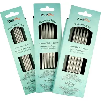 Jehlice KnitPro Mindful ponožkové jehlice 15cm (KnitPro Mindful Double Pointed Needles 15cm)