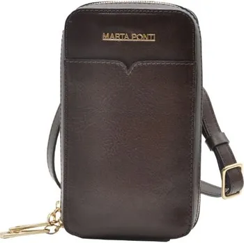 Kabelka Marta Ponti malá kožená kabelka tmavě hnědá 8106217