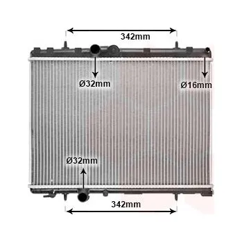 Motor automobilu Chladič, chlazení motoru VAN WEZEL 40002265