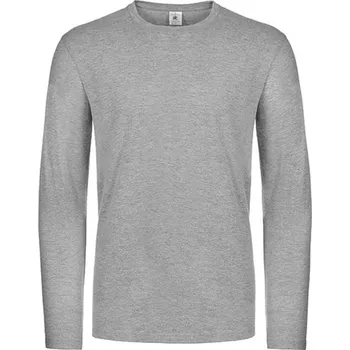 Pánské tričko B&amp;C Pánské tričko s dlouhým rukávem TU07T Sport Grey (Heather) 4XL