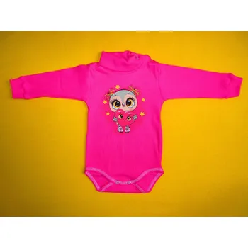 Arex, ČR Body s rolákem žebrový úplet + potisk NOVÁ KOLEKCE Barva: růžová, Velikost: 68