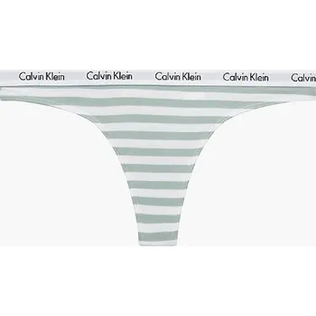 Kalhotky Dámská tanga D1617E 5XD bílá/zelená - Calvin Klein bílo-zelená M