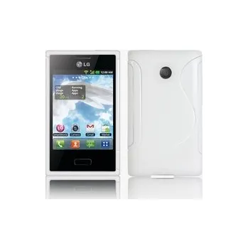 Pouzdro na mobilní telefon Silikonový obal LG E400 Optimus L3 - bílý