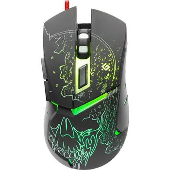 Myš Defender Myš Alfa GM-703L, 3200DPI, optická, 6tl., 1 kolečko, drátová USB, černá, herní, podsvícená 52703