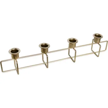 Obal na květináč Svícen kovový champagne na kónické svíčky - 34 cm